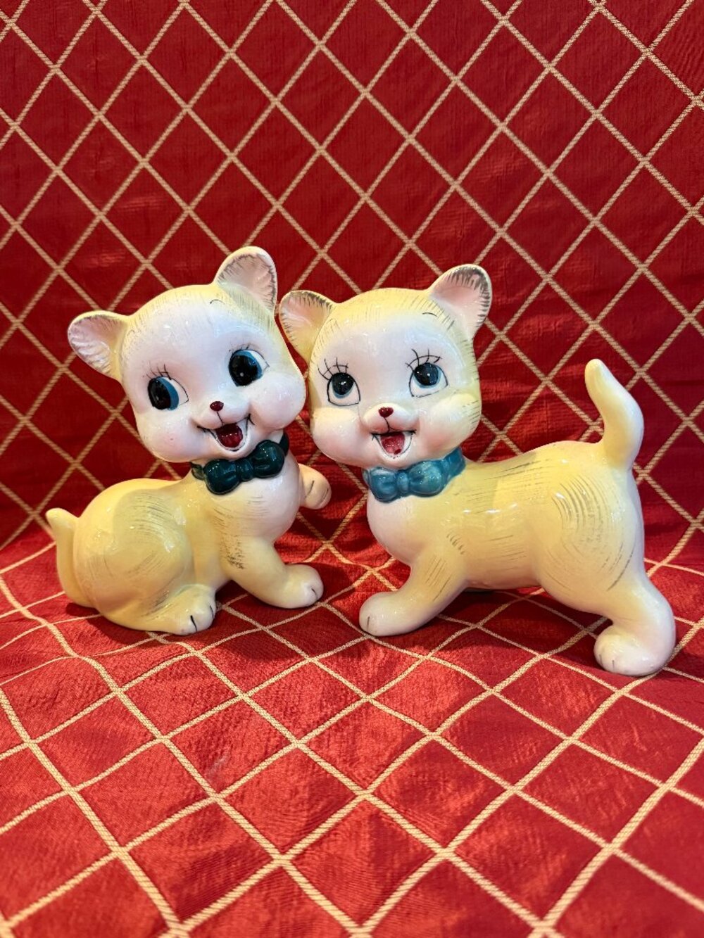 Vintage Large Cat Figurines Pair